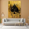 Spielkarte Yellow modern Leinwandbild Wandbild abstrakt Produktbild-Vorschau 3