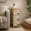 Kommode Melia schmal mit 3 Plüsch-Schubladen Produktbild-Vorschau 1