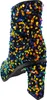 A single black ankle boot covered in colorful sequins. Produktbild-Vorschau