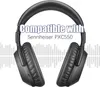 A pair of black headphones with text overlay indicating compatibility. Produktbild-Vorschau