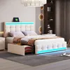 A modern bedroom with a bed featuring LED lighting. Anteprima dell’immagine prodotto