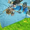 A character from The Legend of Zelda is depicted on a light blue blanket, which is laid out on green grass. Anteprima dell’immagine prodotto