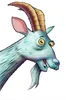 A cartoon illustration of a goat's head. Produktbild-Vorschau