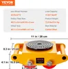 A product image showing a yellow industrial roller with dimensions and specifications overlaid. Anteprima dell’immagine prodotto