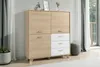 byLIVING Highboard BASTIAN / Eiche bianco, weiß / Griffe Produktbild-Vorschau 10