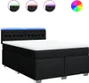vidaXL Letto a molle con materasso nero 140x200 cm in Anteprima dell’immagine prodotto 4