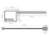 Technical drawing with dimensions of a PIR motion sensor. Produktbild-Vorschau