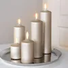 Fink CANDLE, metallic Stumpenkerze, Paraffin, stein, L. 8 Produktbild-Vorschau 2