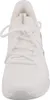 A close-up, front-facing view of a white Skechers sneaker. Voir les images du produit