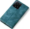 A teal flip case for a smartphone, showing the camera cutout with 'LEICA' branding. Produktbild-Vorschau