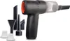 A handheld vacuum cleaner with multiple attachments and filter replacements, displayed against a white background. Produktbild-Vorschau