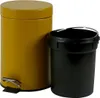 A yellow pedal bin with a black inner bin. Podgląd zdjęcia produktu