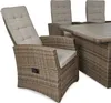 A close-up view of a wicker patio furniture set, including a recliner chair and a table. Náhled obrázku produktu
