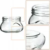 A clear glass jar shown from the side, with close-up views of the rim and base. Náhľad obrázku produktu
