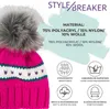 styleBREAKER Kinder Strick Bommelmütze mit Herzmuster und Produktbild-Vorschau 4
