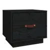 Nachttisch Schwarz 40x34x35 cm Massivholz Kiefer Produktbild-Vorschau 1