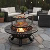Relaxdays vuurkorf, diameter 92 cm, met 2 verstelbare Productafbeelding-voorbeeld 2