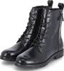 A pair of black leather lace-up boots. Produktbild-Vorschau