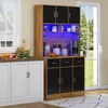 Buffet multifonctionnel de 100x40x180 cm, avec éclairage Voir les images du produit 8