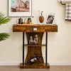 A console table with decorative items and a wine bottle holder. Anteprima dell’immagine prodotto
