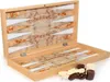 Luxus GeoWood Backgammon Tavla Intarsien Look XXL Produktbild-Vorschau 1