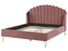 BELIANI Polsterbett Samtstoff Rosa mit Lattenrost 160 x 200 Produktbild-Vorschau 5