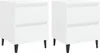 Two white nightstands with black legs are shown against a white background. Produktbild-Vorschau