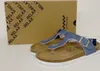 softrelax Damen Zehensteg Pantolette jeansblau mit Schnalle Produktbild-Vorschau 1