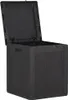 A black storage box with its lid open, shown against a white background. Produktbild-Vorschau