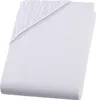 A folded white fitted sheet with elasticized corners. Produktbild-Vorschau