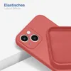 A close-up shot of a red phone case, showing the camera cutout and the interior texture. Produktbild-Vorschau
