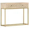 Konsolentisch Golden 90 × 30 × 75 cm Massivholz Mango Produktbild-Vorschau 1