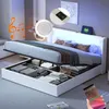 MODFU Lit Coffre Double 160x200 cm - Lit avec LED et Voir les images du produit 8