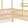 L-Baumhausbett aus Massivholz mit Schubladen und Regalen – Produktbild-Vorschau 17