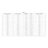 A table showing dimensions for a product, likely a pot or container, with columns for outer diameter, inner diameter, base area, height, and recommended saucer size. Produktbild-Vorschau