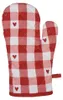 Clayre & Eef Ofenhandschuh 18x30 cm Weiß Rot Baumwolle Produktbild-Vorschau 2