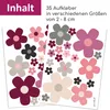 younikat 35 Blumen Aufkleber wetterfest I Flower Power Produktbild-Vorschau 2