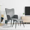 vidaXL Relaxační křeslo s taburetem Světle šedá tkanina Náhled obrázku produktu 2