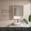 Spiegelschrank Bad 60 x 78 cm Weiß Badezimmerschrank mit Produktbild-Vorschau 4