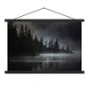 MuchoWow® Textilposter Wald - Nebel - Schwarz - Weiß 90x60 Produktbild-Vorschau 1