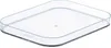 A clear plastic lid for a storage box is shown from a slightly elevated angle against a white background. Voir les images du produit