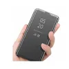 A hand holding a smartphone with a flip case. Produktbild-Vorschau