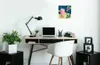 A modern home office setup with a desk, chair, laptop, and decorative items. Produktbild-Vorschau