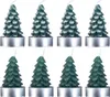 Teelichter Kerzen Paraffin 7cm Tanne Form 4er Set Grün Produktbild-Vorschau 5