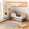 PawHut Katzentoilette XL Edelstahl mit Deckel, hohe Produktbild-Vorschau 8