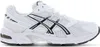 A side view of a white and black Asics running shoe. Produktbild-Vorschau