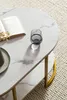 WOHNLING Couchtisch 100x60x45 cm Weiß mit Marmor Optik Produktbild-Vorschau 5
