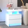 LVSOMT Moderner LED Nachttisch in Weiß mit integrierter Produktbild-Vorschau 13