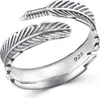MATERIA Schmuck 925 Silber Ring Federn antik - Silber Damen Produktbild-Vorschau 1