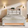 okwish LED Polsterbett 90x200 cm, Einzelbett mit USB, Produktbild-Vorschau 3